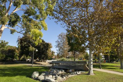 Day time view of a public park in Garden Grove, California, USA.